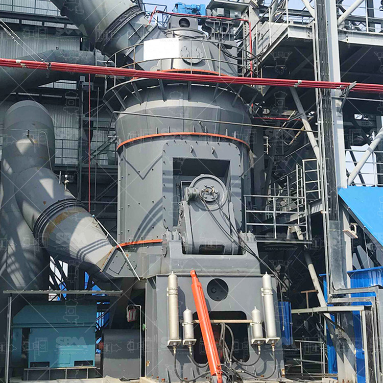 Industrial coal grinding mill in operation