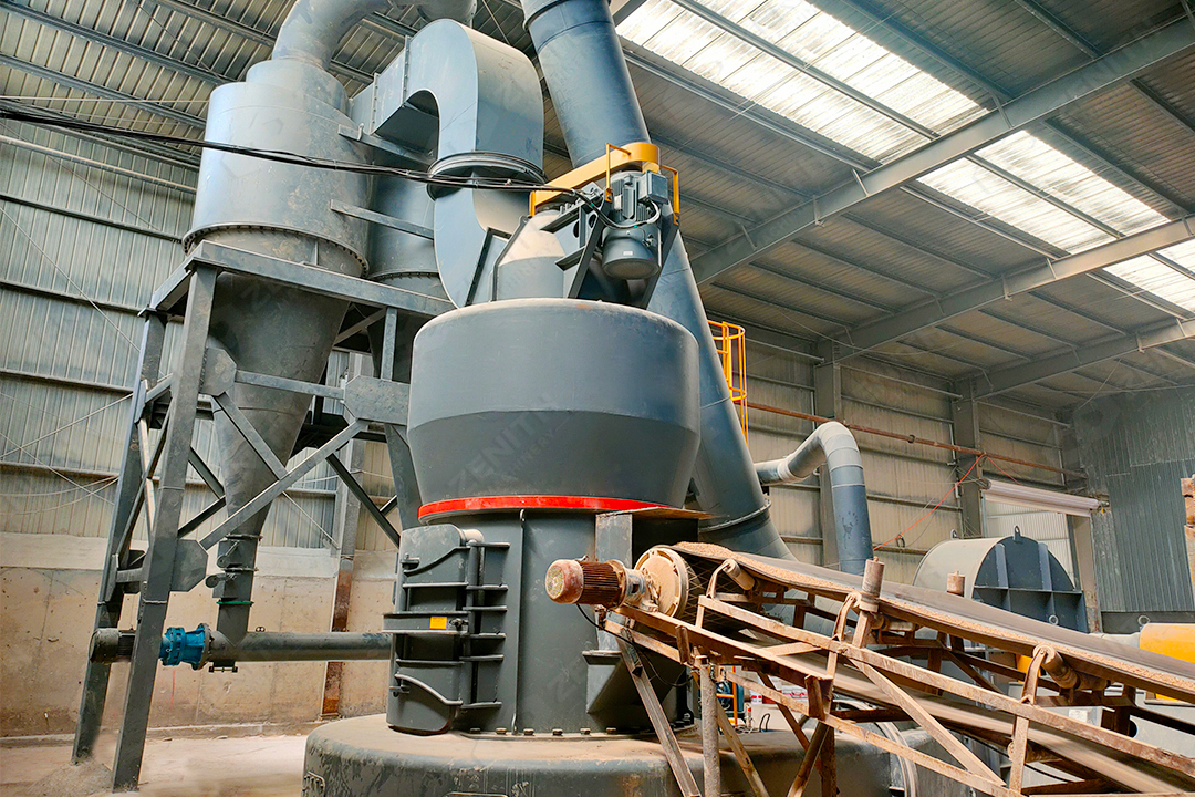 MTW Series Trapezium Mill in operation with highlighted lubrication system