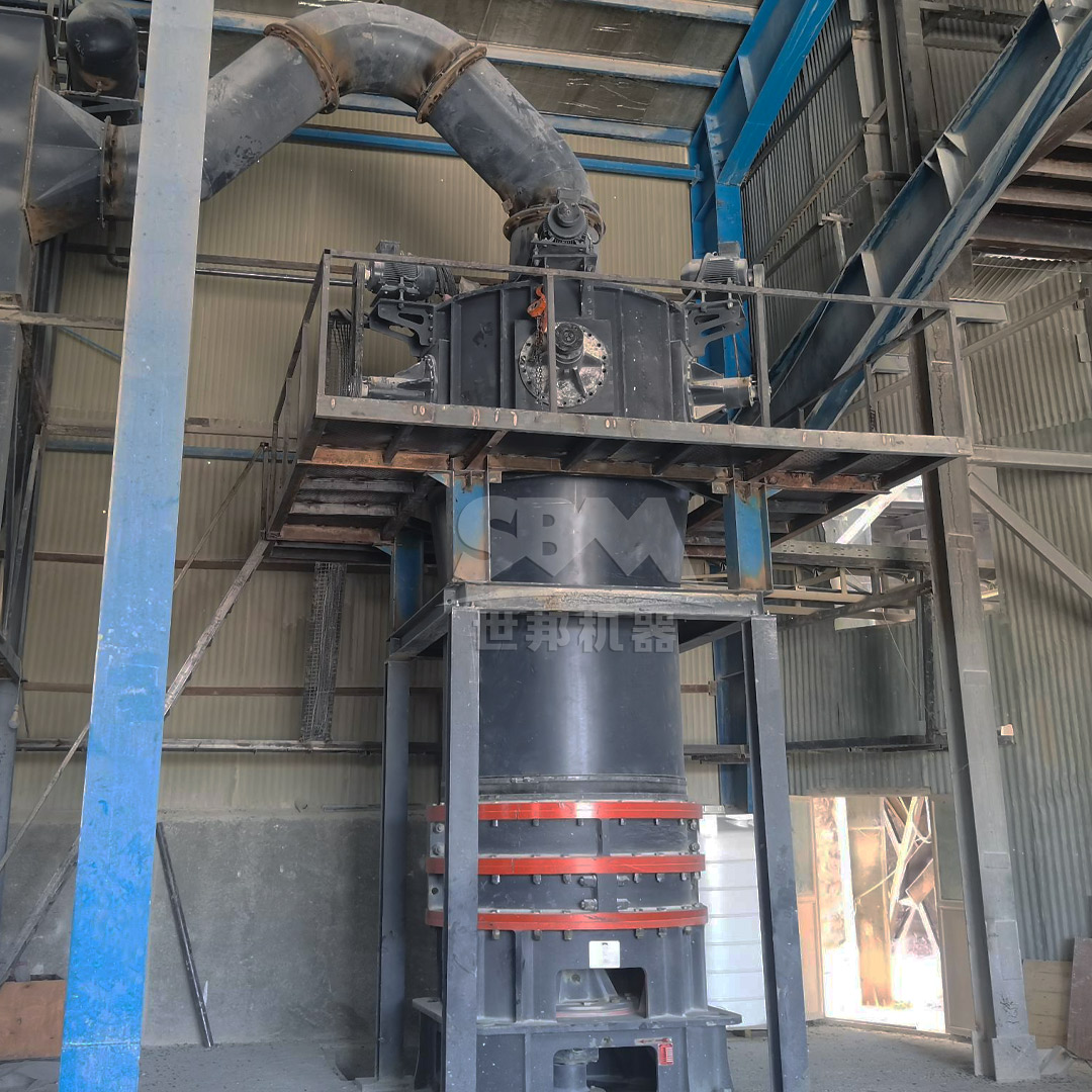 SCM Series Ultrafine Mill industrial installation showing the main unit, classifier, and cyclone collector.